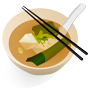 Image d'une soupe miso avec un fond transparent